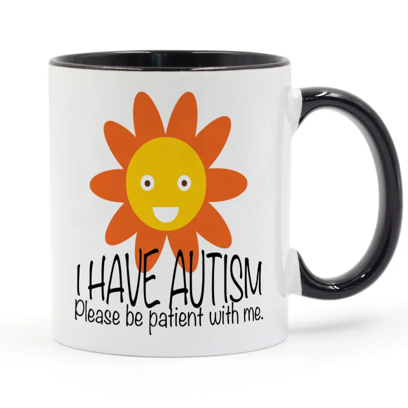 Кофейная кружка с аутизмом подсолнухами керамическая чашка подарки 11