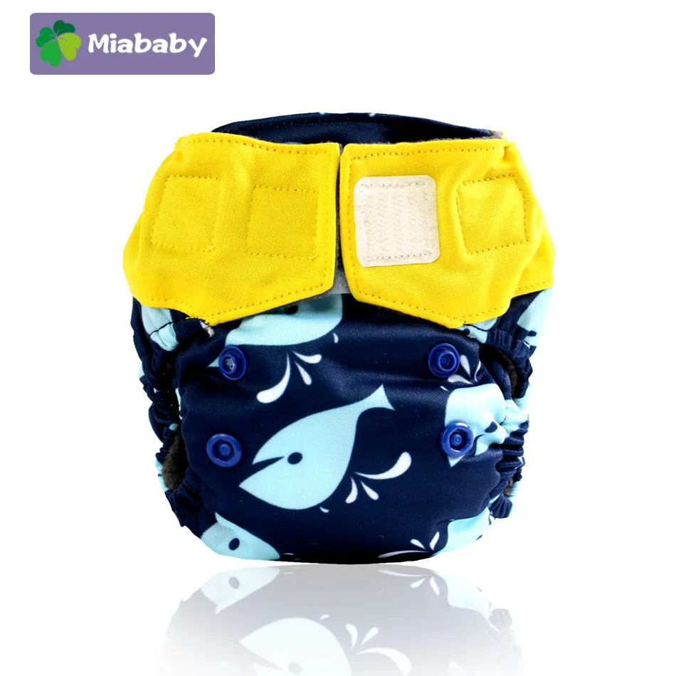 Тканевый подгузник Miababy из древесного бамбука AIO для новорожденных двойная