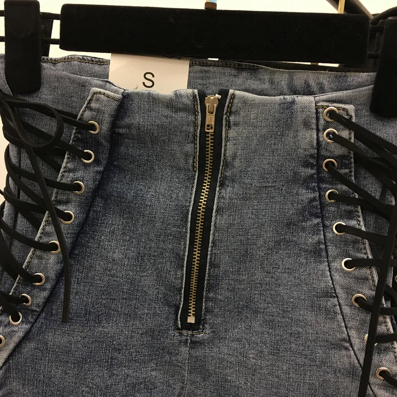 2019 боковыми ремешками тонкие джинсы длиной до щиколотки для девочек