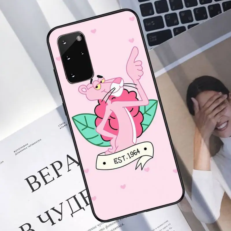 

Cute funny cartoon Pink Panther Phone Case For Samsung S6 S7 edge S8 S9 S10 e plus A10 A50 A70 note8 J7 2017