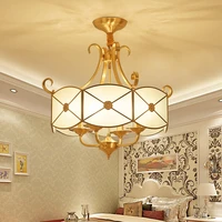all copper chandelier european restaurant chandelier modern minimalist american lamp bedroom study bar lamps
