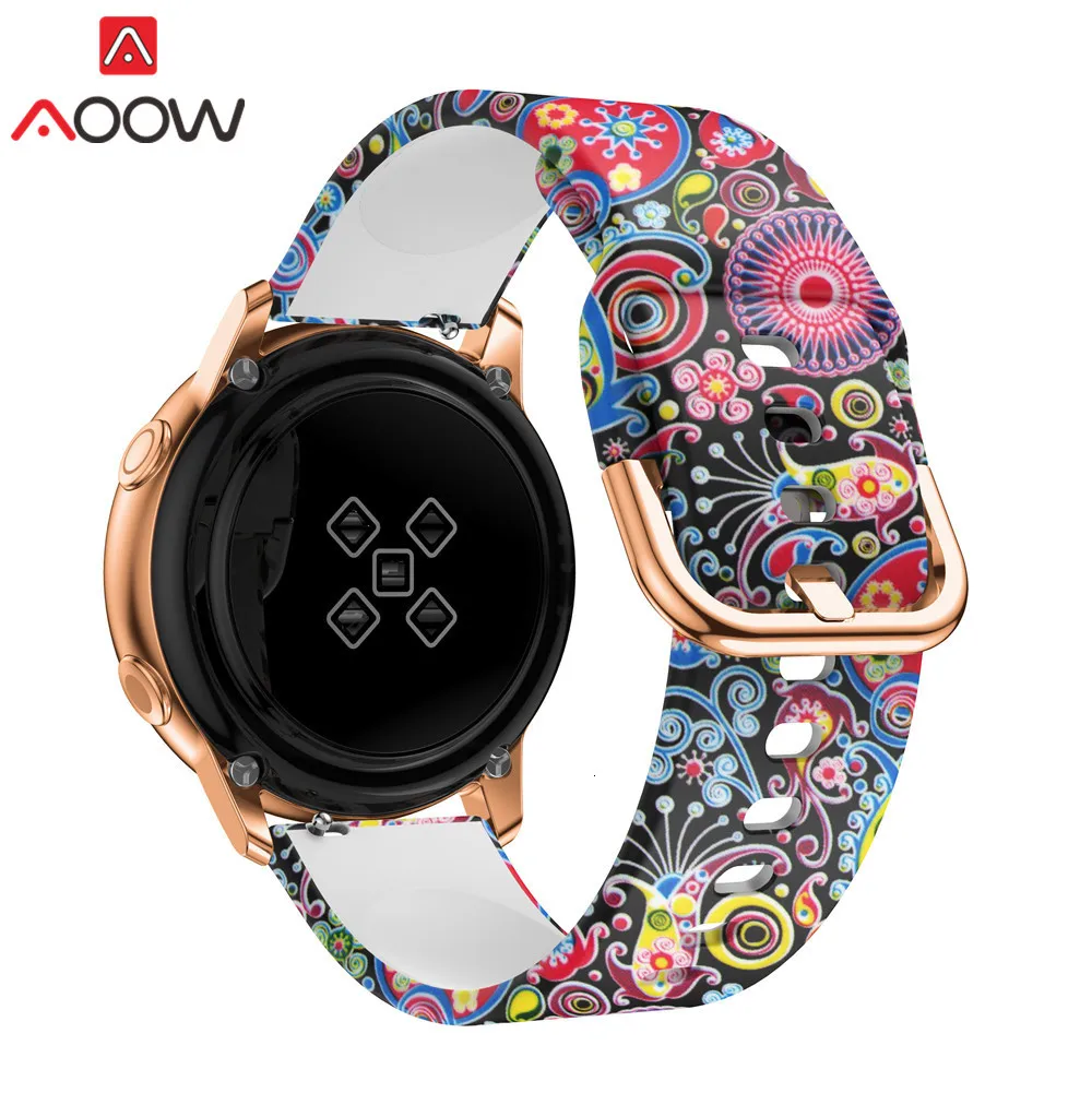 20 мм силиконовый ремешок для часов samsung Galaxy Watch Active 42 мм S2 Huami Amazfit Bip Leopard браслет с принтом ремешок Correa