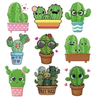 iron on transfers for clothing cute cactus thermoadhesive patches appliques on custom patch tops clothes heat transfer stickers