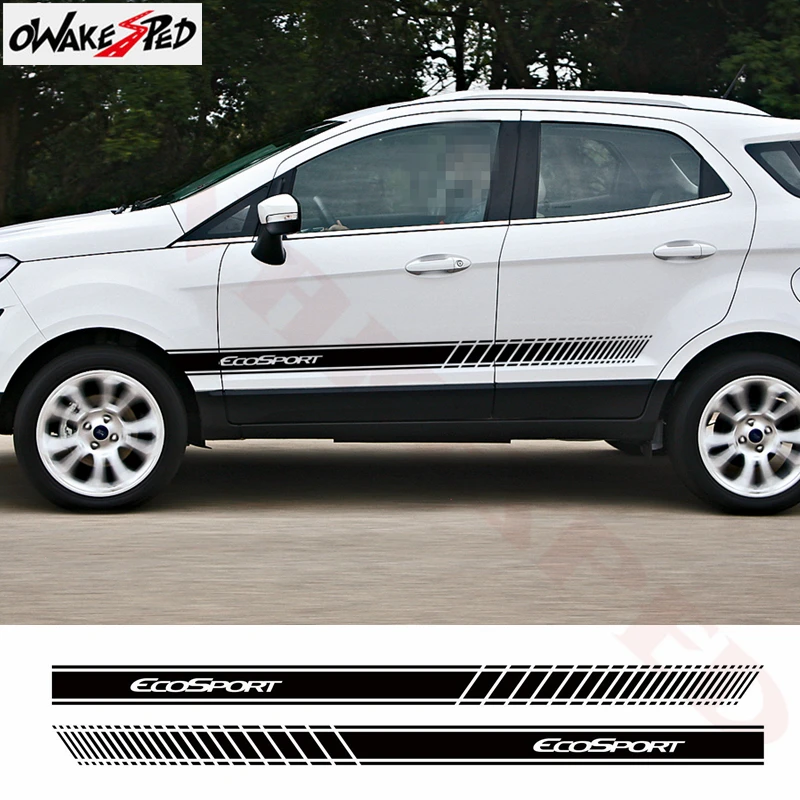 2 шт. автомобиля средства ухода за кожей сбоку юбка Стикеры для Ford Ecosport 2013 2018