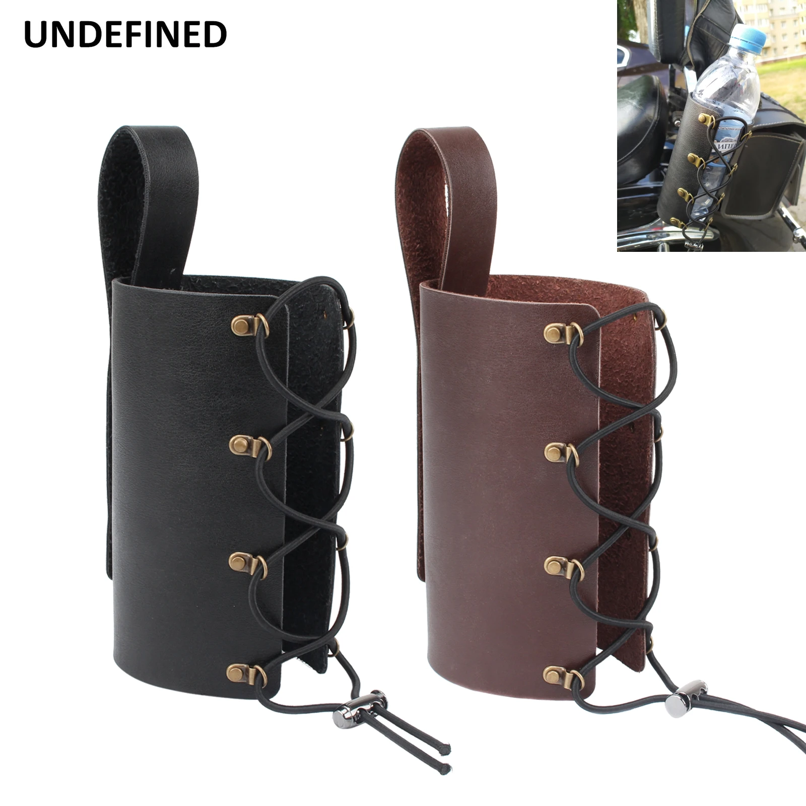 Motorcycle Bicycle Drink Holder Leather Water Bottle Cup Holder Support Stand Car-styling Outdoor Sports Cup Adapter Universal