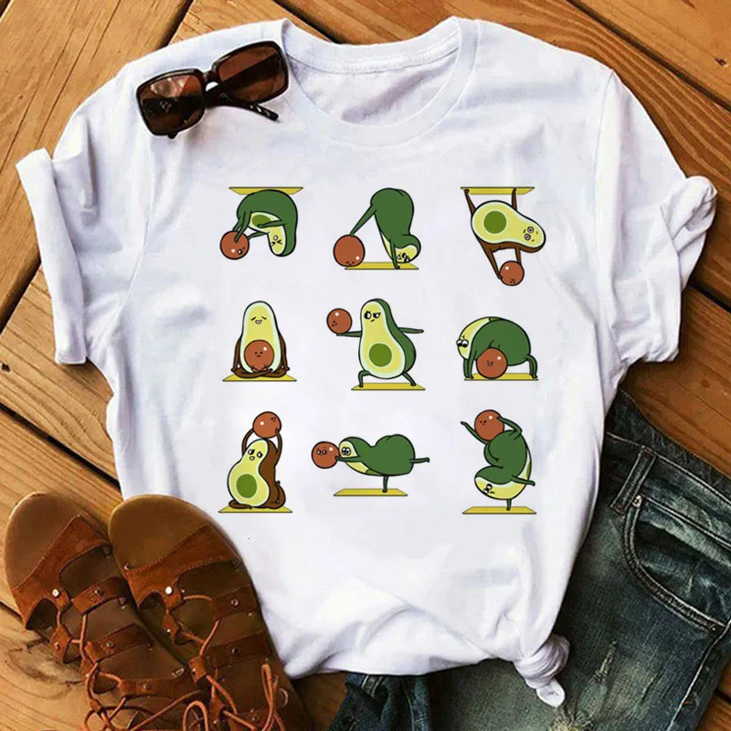 

Sport Avocado T Shirt Funny Women T Shirt Casual Short Sleeve Tops Female Summer Tee Shirt Cartoon Women T-shirt Clothes