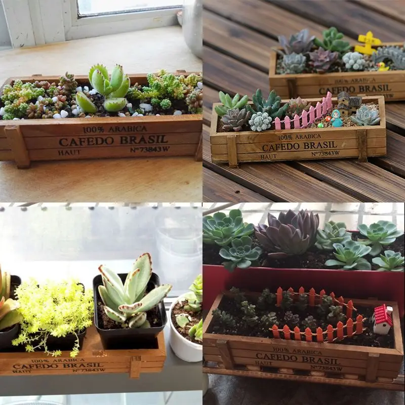 Durable Indoor/Outdoor Wooden Herb Flower Pots Succulent Planter Box Home Garden multi-functional Rectangle Storage box | Дом и сад