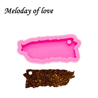 shiny glossy puerto rico silicone mold diy state map epoxy resin molds jewelry making custom mould keychain dy0266