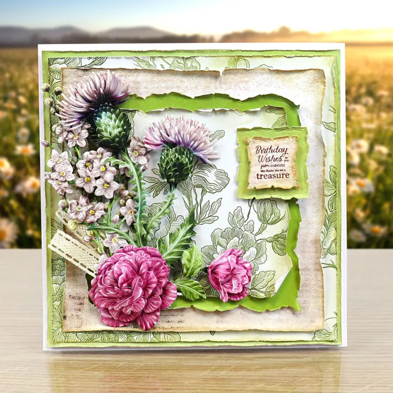 Металлические Вырубные штампы цветы расторопши и спрей вырубки для изготовления