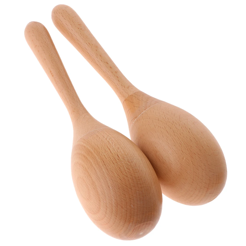 

1 Pair Wooden Maracas Durable Musical Educational Instrument Toys for Children Kids Maraca