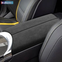 ultrasuede top suede car armrest box panel trim sticker cover for mercedes benz glc class x253 coupe c253 amg 43 63 accessories