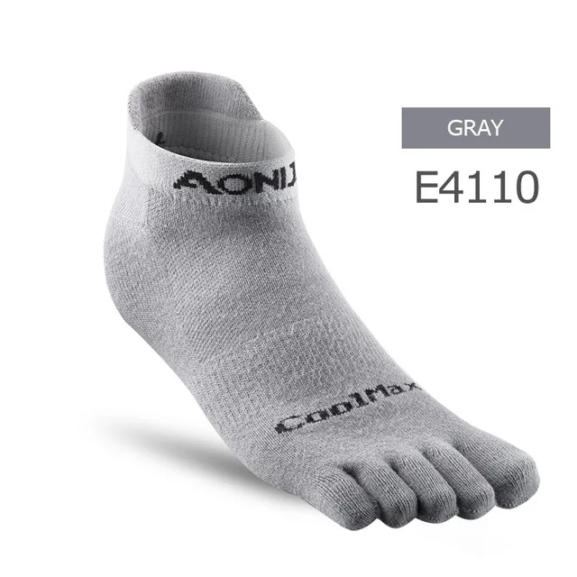 E4110 GRAY AONIJIE E4110 Унисекс Легкие низкие спортивные носки с пальцами "три четверти" для пять носком бег босиком обувь марафона - Цвет: E4110 GRAY