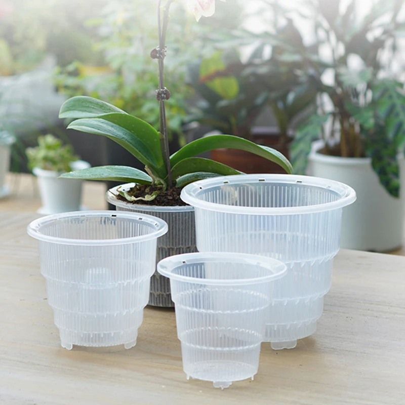 

1Pc Root Controlling Flower Pot Resin Mesh Pot Clear Flower Planter Container Home Gardening Decor Supplis Corrosion Resistant