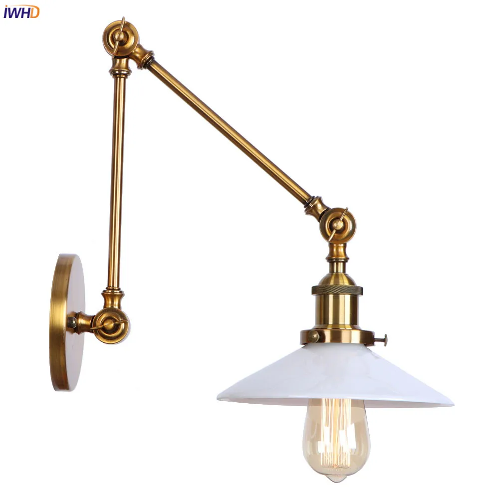 IWHD Регулируемый поворотный светодиодный светильник настенный для спальни