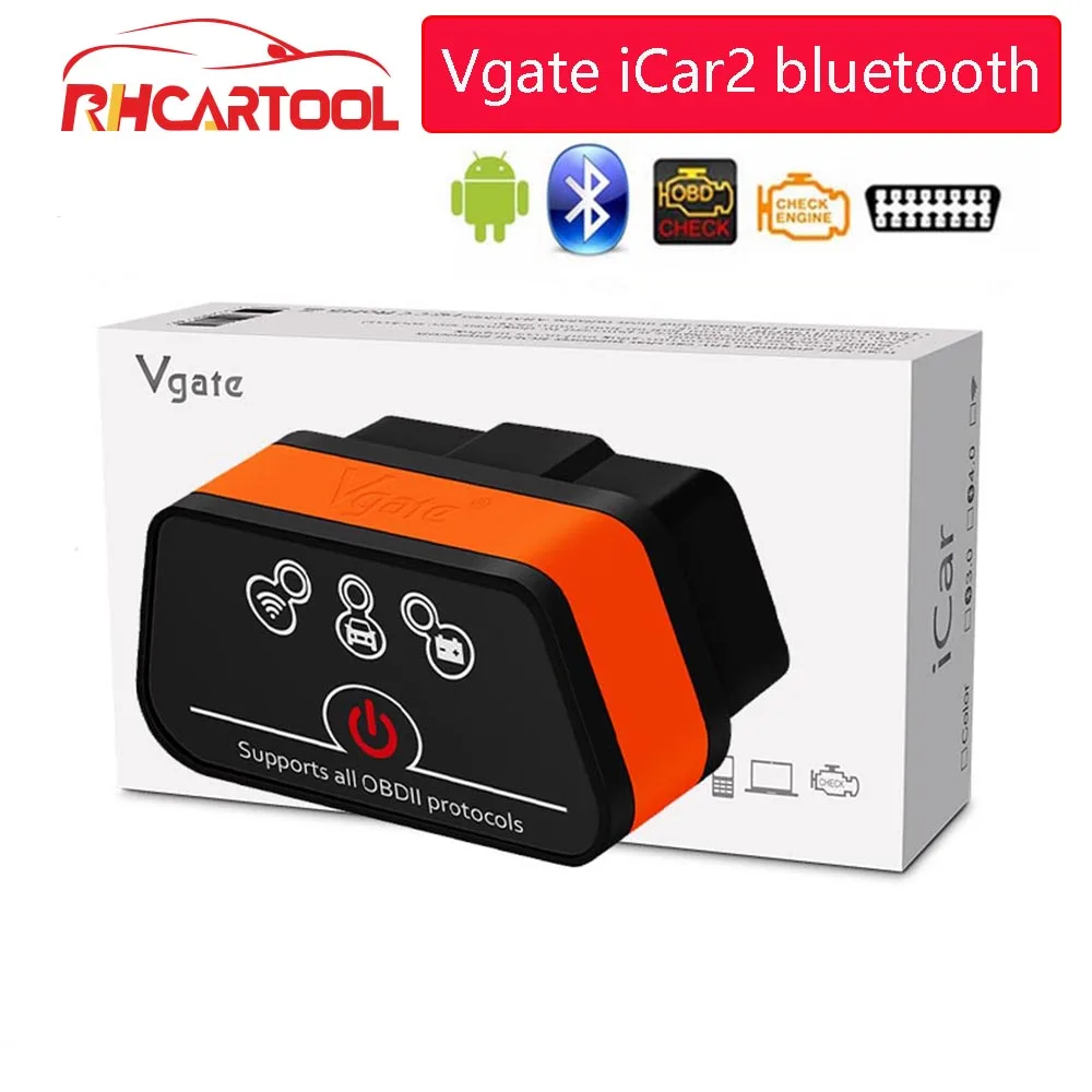 Vgate iCar2 ELM327 Bluetooth OBD 2 сканер iCar 2 mini elm 327 obd2 OBD II и тестер тормозной жидкости для масла DOT3/DOT4/DOT5 инструмент