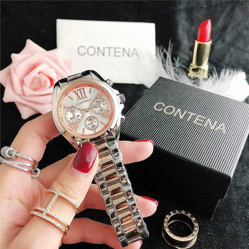 Reloj Mujer Montre Femme Contena Geneva 2020 женские часы розового золота Известный люксовый бренд
