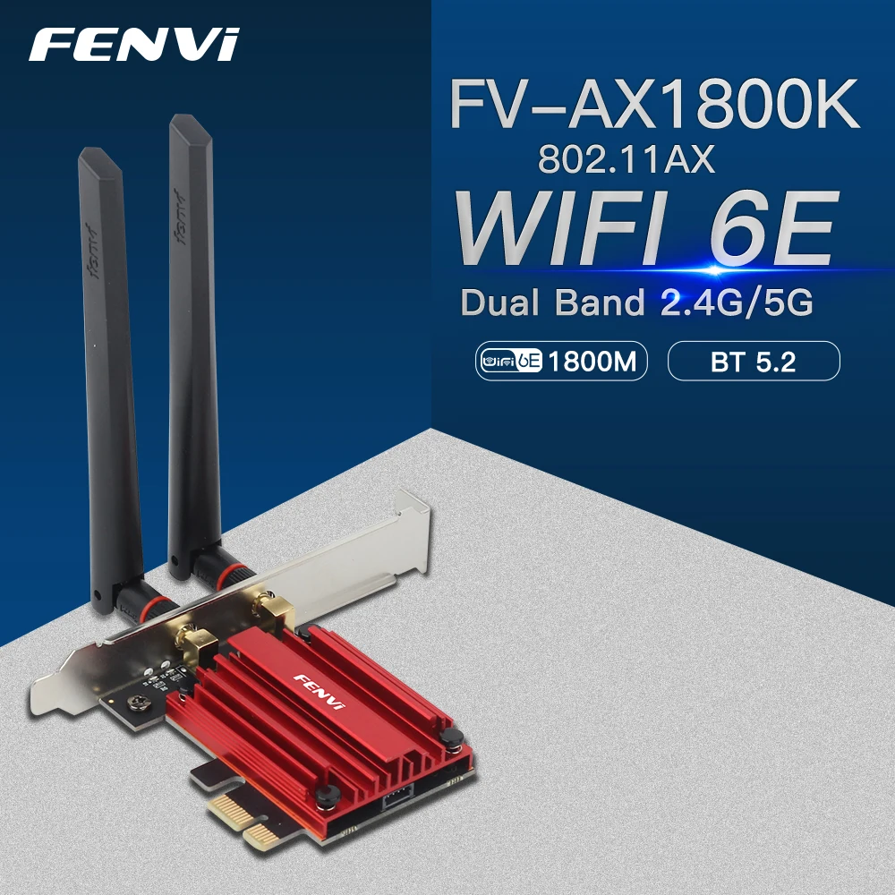 

Wi-Fi-адаптер FENVI PCI-E, 1800 Мбит/с, 5,2/5 ГГц