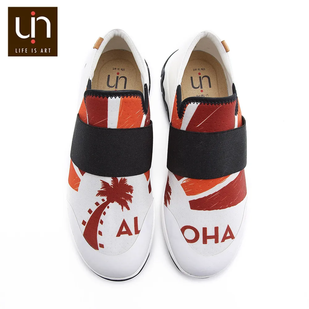 Aloha-1 UIN/брендовые модные кроссовки для мужчин и женщин; повседневная обувь; Лоферы без шнуровки из микрофибры; Легкая удобная мягкая прогулочная обувь - Цвет: Aloha-1