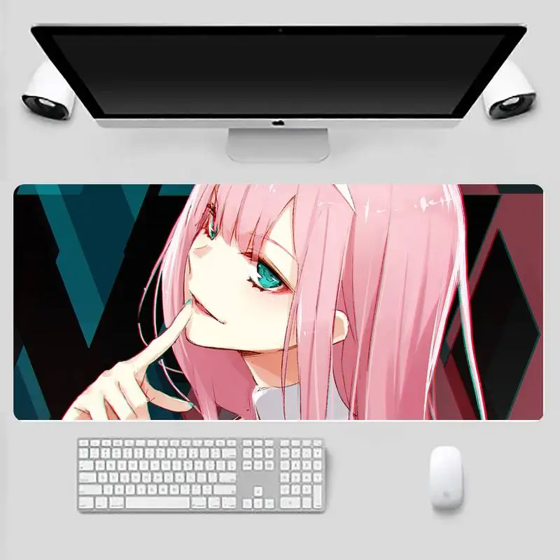 

zero two darling Durable Rubber Mouse Mat Pad Desk Table Protect Game Office Work Mouse Mat pad X XL Non-slip Laptop Cushion