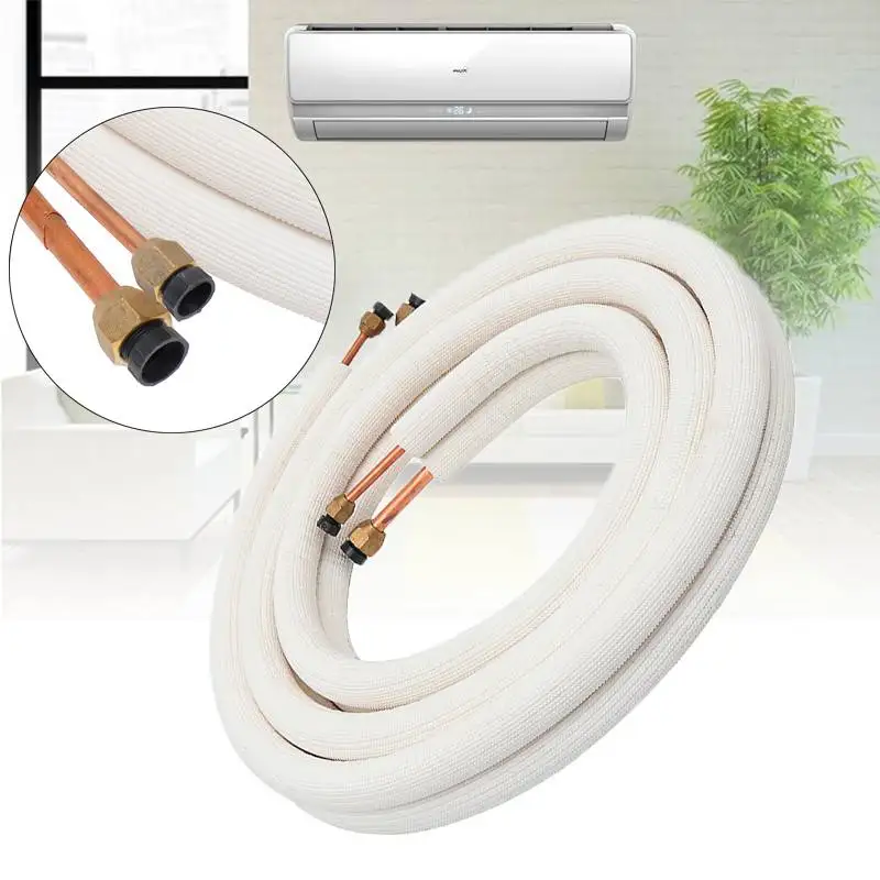 

1/2/4/5/7/15m Insulated Copper Pipe 1/4'' 3/8'' Air Conditioner Pipe Fittings Pair Coil Tube Split Line Wire Set Air Conditioner