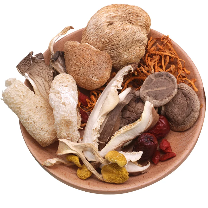 

bacteria each goods in clay pot soup, soup specialty dried fungus mushroom fresh mushrooms in yunnan mountain tricholoma