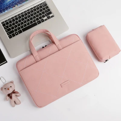 Sets Pink Водонепроницаемая сумка для женщин матовая PU Сумка для ноутбука 13,3 14 15,6 Для Macbook Air 13 A1932 чехол Pro 15 A1707 A1990 чехол - Цвет: Sets Pink
