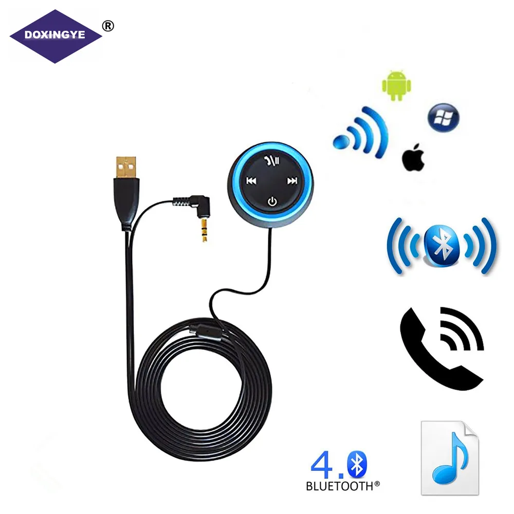 Автомобильный Bluetooth ресивер DOXINGYE 3 5 мм Aux громкая связь музыкальный приемник 4 0