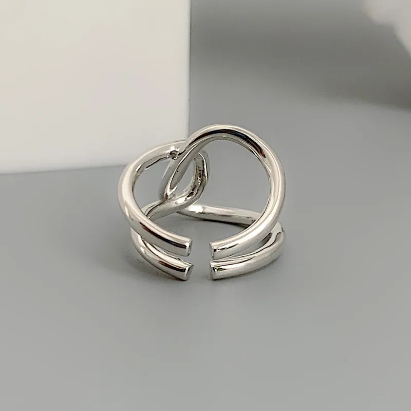 Панк стиль геометрические серебряные/Золотой неровный крест твист кольца