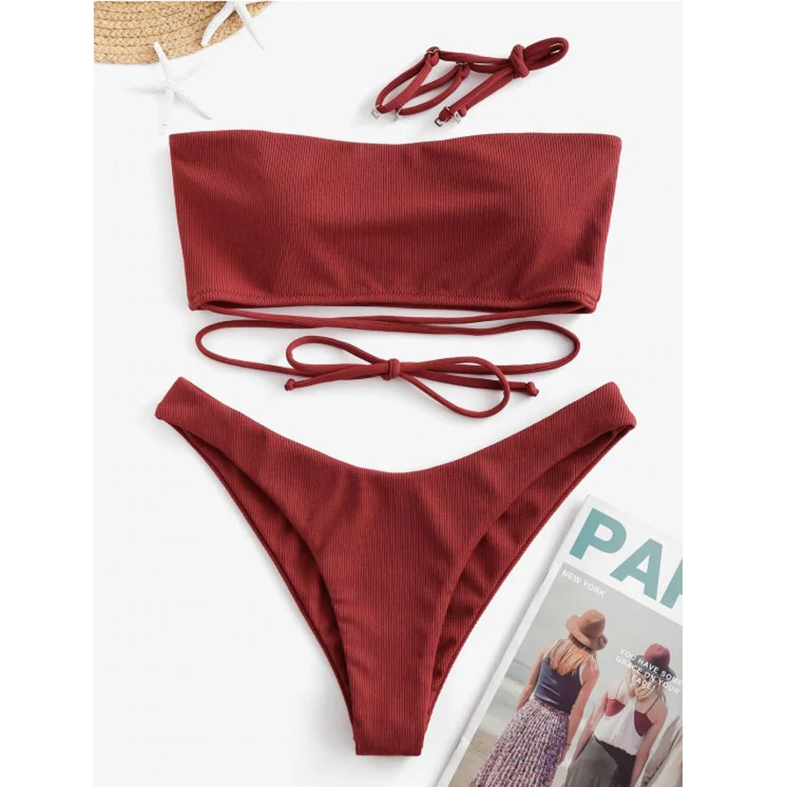 

Women's Bikini High Waisted Tummy Control Two Piece Swimsuit Swimwear Tankini Push Up Bathing Suits Woman Beachwear Bikini Set