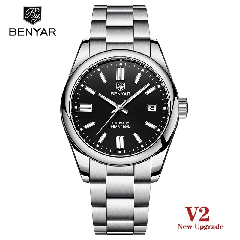 2021 New BENYAR Male Watch Luxury Brand Automatic Date Simplicity Mechanical Watch For Men Stainless Steel Luminous Reloj Hombre