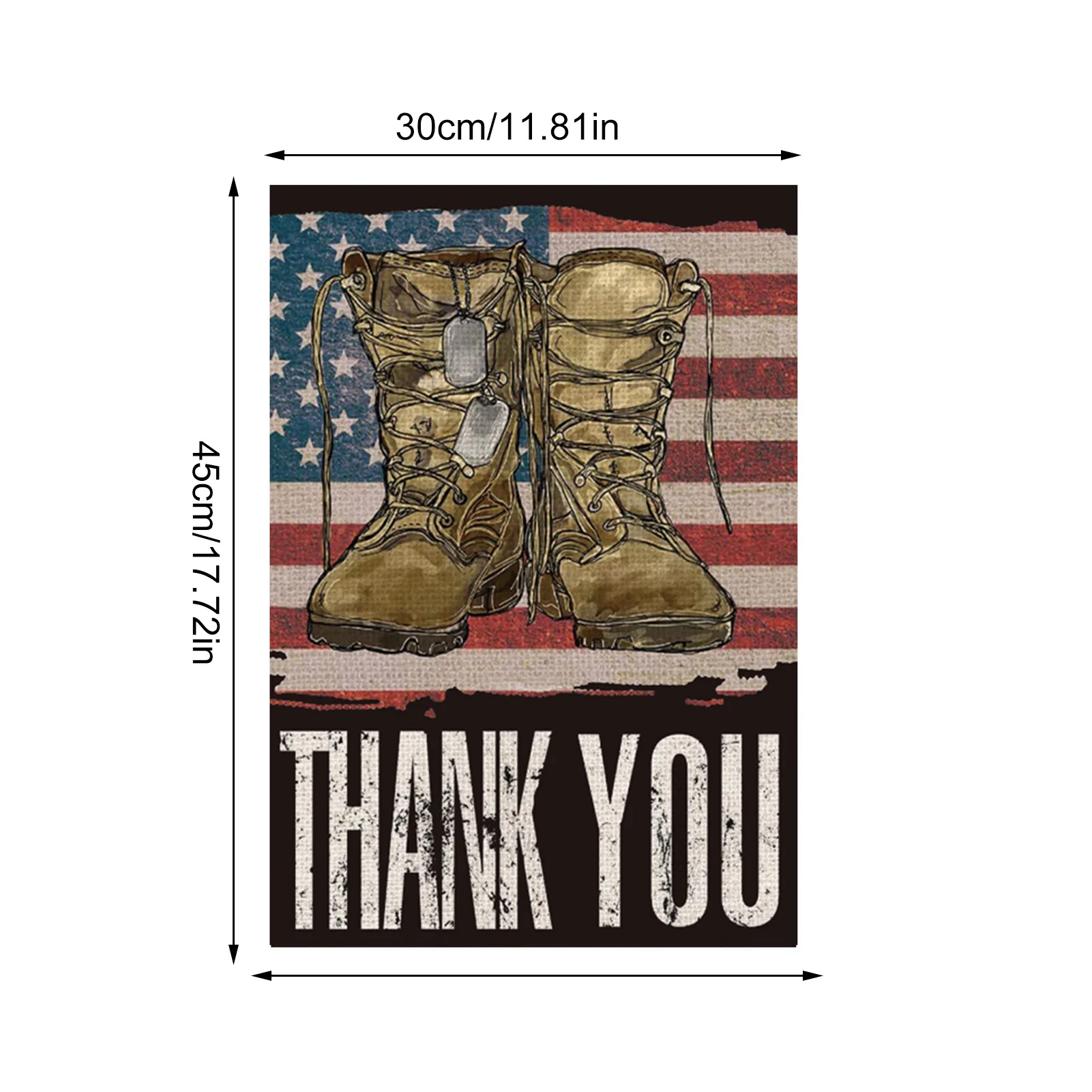 

American Memorial Day Boots Thank You Garden Flag Outdoor Yard Decoration Sign banner Patriotic Decoration
