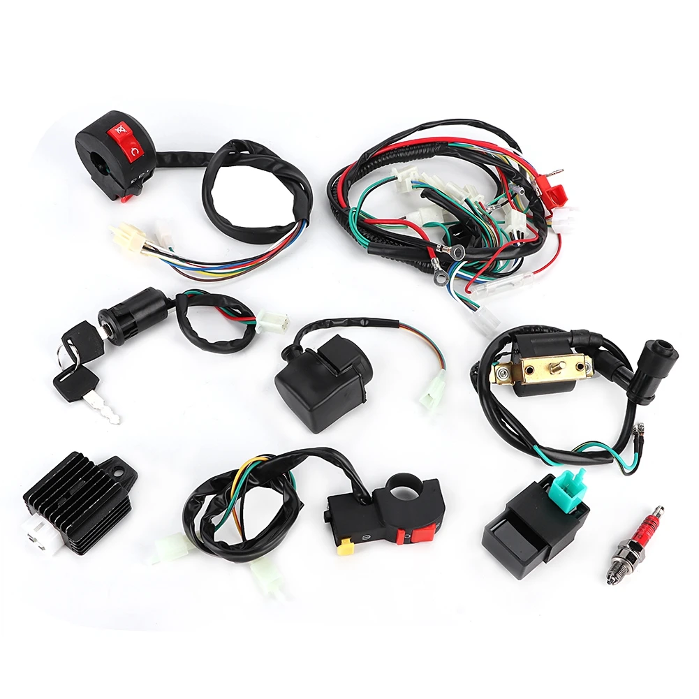 

Wiring Harness Solenoid Coil Rectifier CDI Kit Fits for 50cc 70cc 110cc 125cc ATV Quad Bike