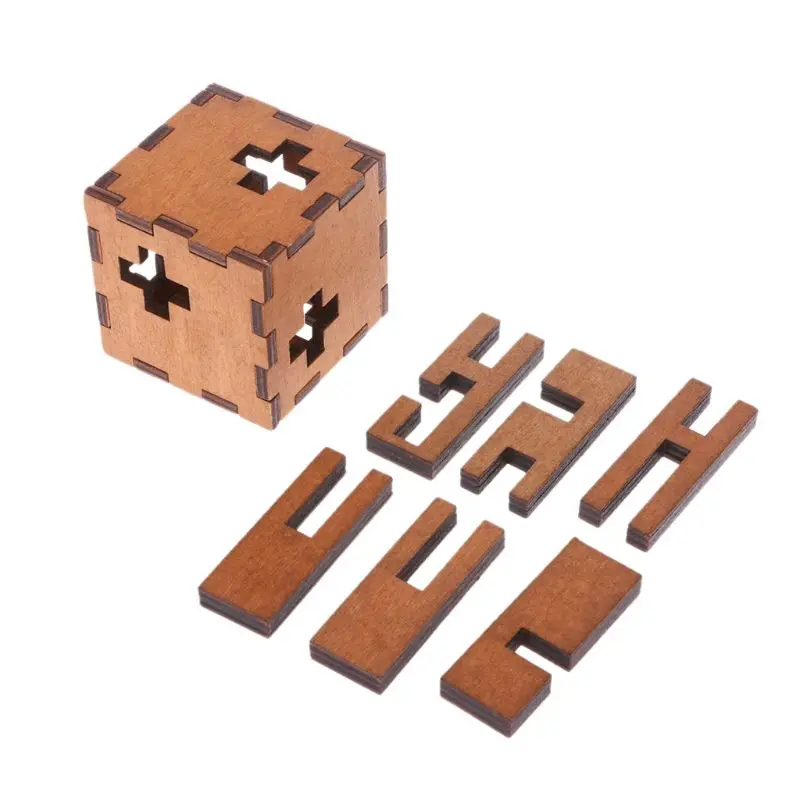 

New Switzerland Cube Wooden Secret Puzzle Box Wood Toy Brain Teaser Toy For Kids BX0D