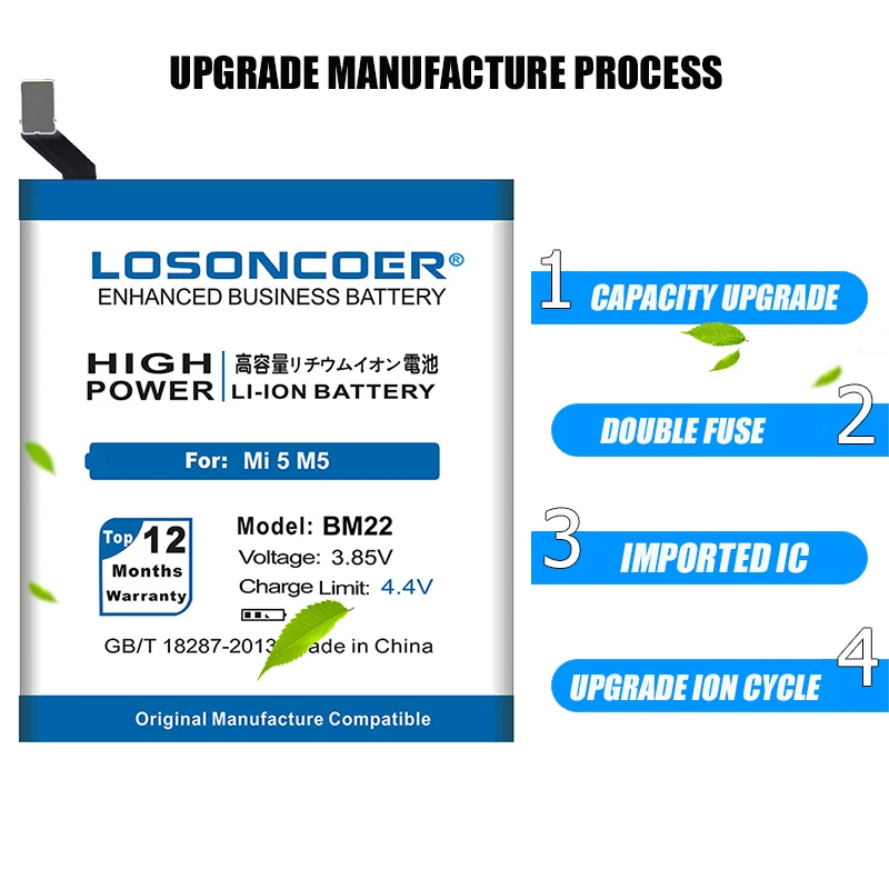 Аккумулятор LOSONCOER BM22 100% оригинал 4800 мАч мобильный телефон полимерные