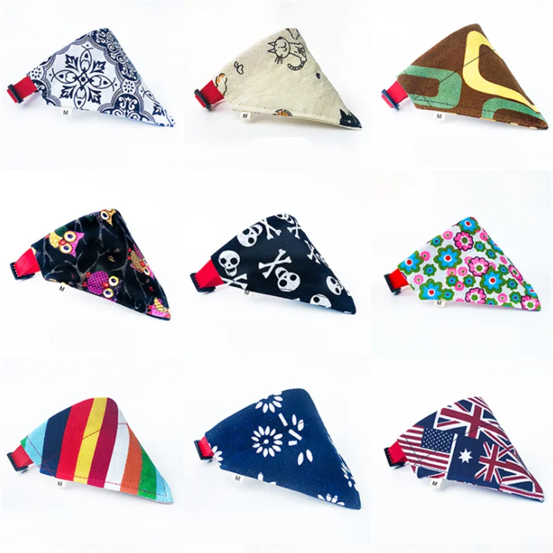 Бандана для кошек и собак регулируемый шейный платок слюнявчик 16 цветов