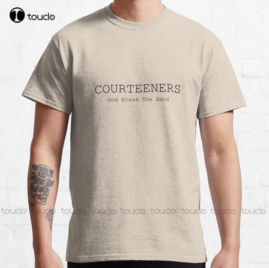 

Классическая черная футболка Courteeners с надписью God Bless The Band, белые футболки для девочек, индивидуальная футболка Aldult для подростков, унисекс, ...