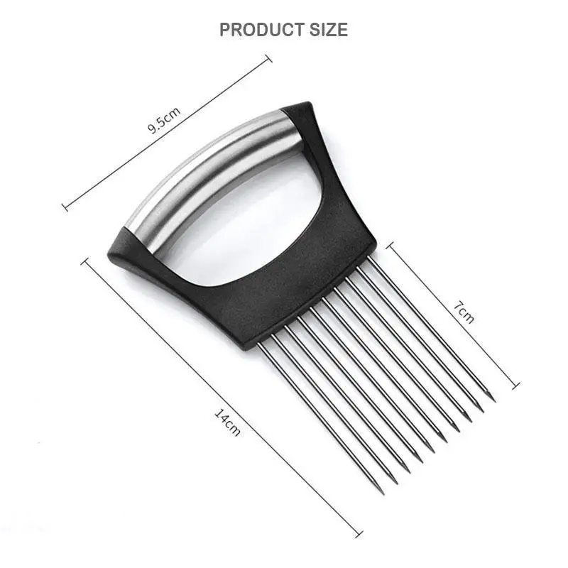 

Food Slice Assistant Vegetable Holder Stainless Steel Onion Cutter Onion Chop Fruit Vegetables Cutter Slicer Tomato Cutter Knife