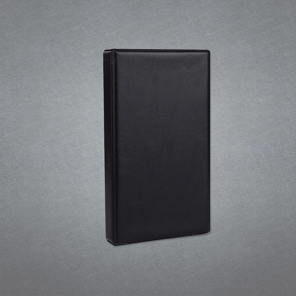 

18.5x10.8cm 180 Sheets PU Leather Hardcover Business Book 180 Cards Name Book Case Holder Book (Black)