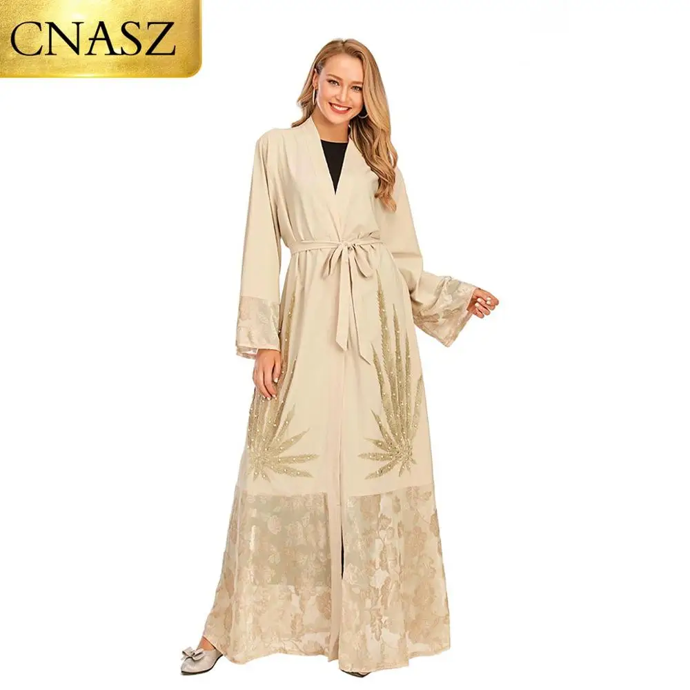 Новое поступление Кружевное платье кафтан с вышивкой в мусульманском стиле