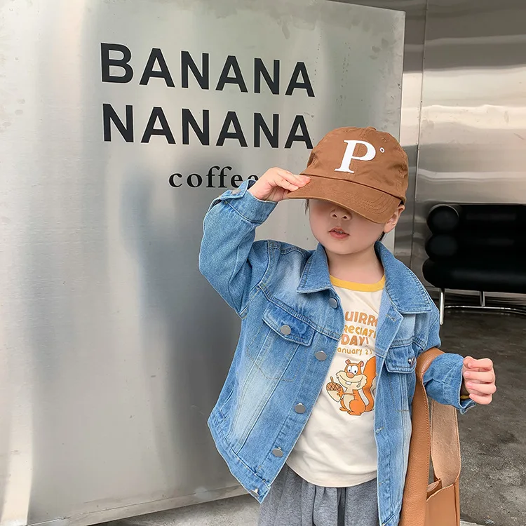 

Children's Denim Jacket 2021 Spring and Autumn New Babyboys Long-sleeved Tops Boys Casual Denim Jacket Kids Cowboy Coats 3-8Y