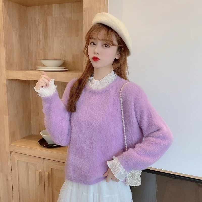 

Утепленный женский свитер на осень и зиму 2021 новый дизайн Sense