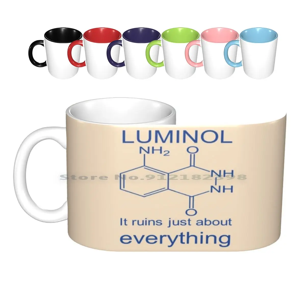 Яркий светящийся люминол он разрушает практически все керамические кружки