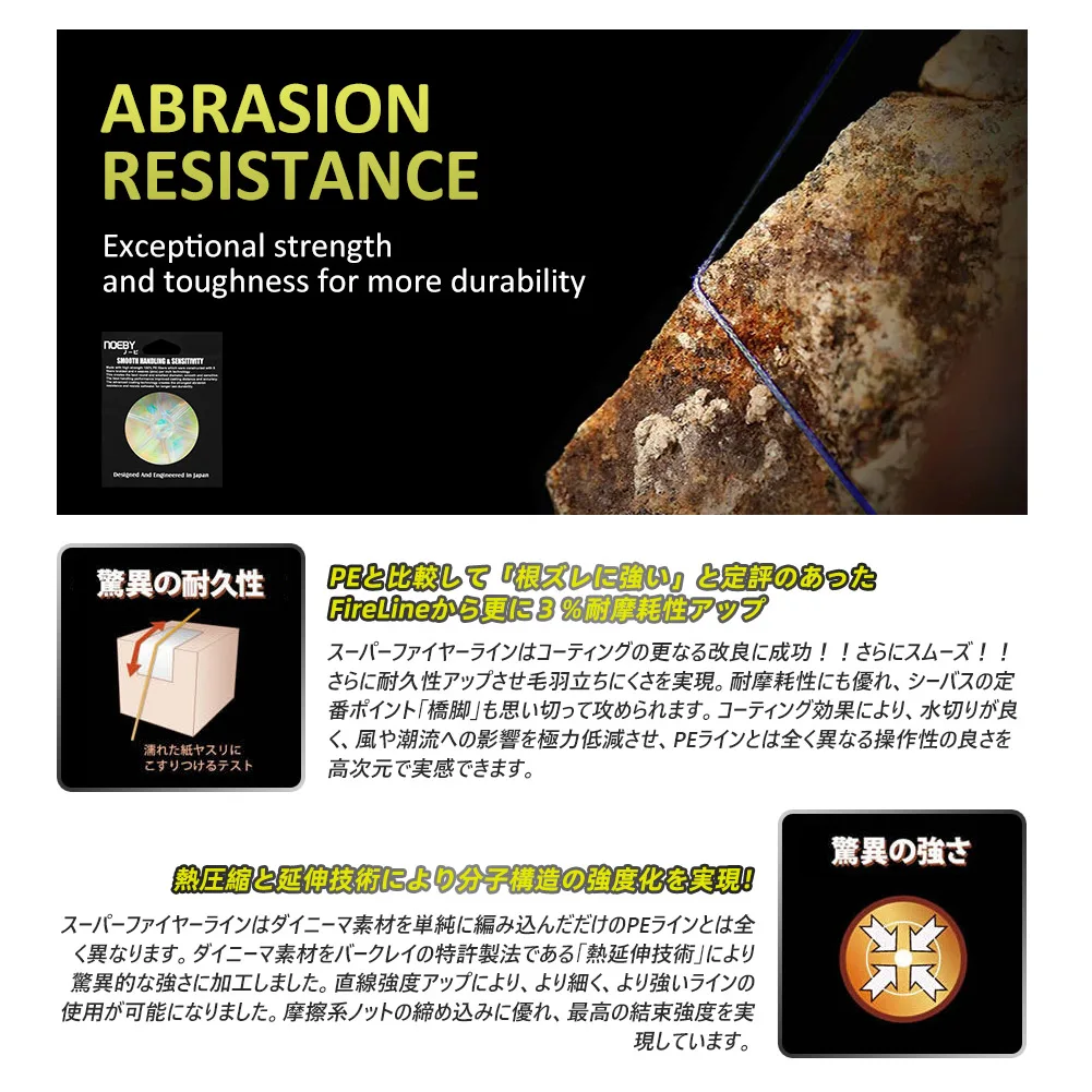 NOEBY PE Line X8 Strand Braided Fishing Line 150m 300m 1-103LB Super Tension Wear Resistance Smooth Multifilament Fishing Line