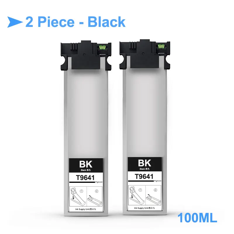 2 Bags - Black T9641 XL T9641XL пигмент чернильная коробка с чип для Epson рабочей силы Pro WF-M5299 WF-M5299DW M5799 WF-M5799DWF WF-M5298DW T9641 - Цвет: 2 Bags - Black