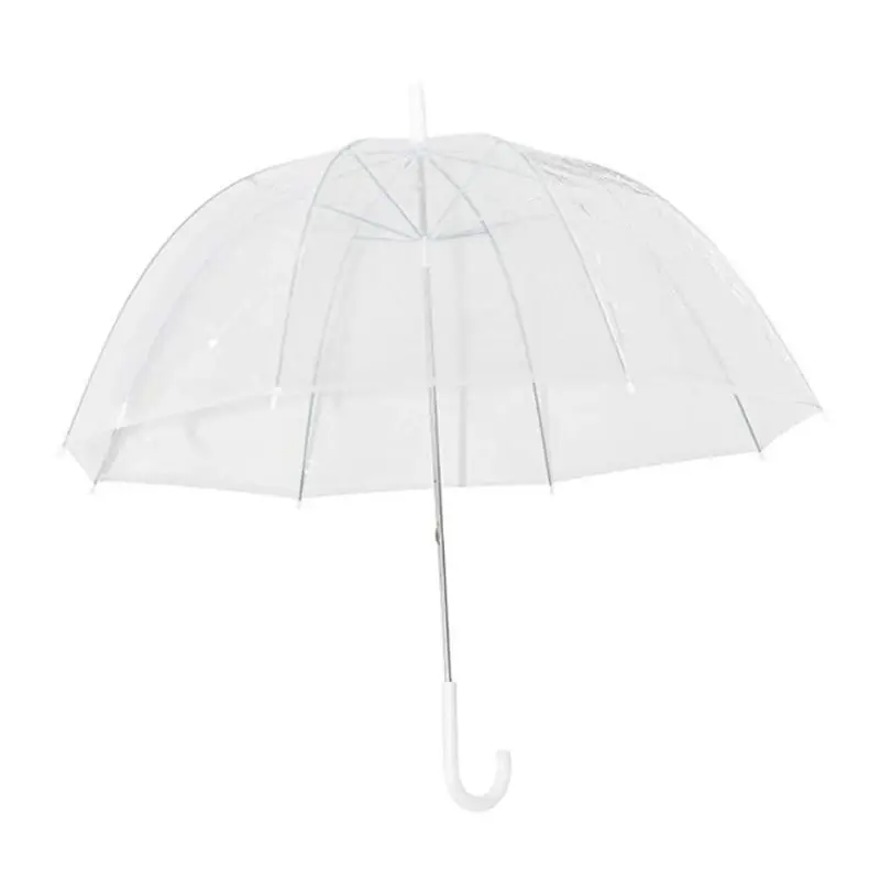 

Fashion Transparent Clear Bubble Dome Shape Umbrella Outdoor Windproof Umbrellas Princess Weeding Decoration H9EC