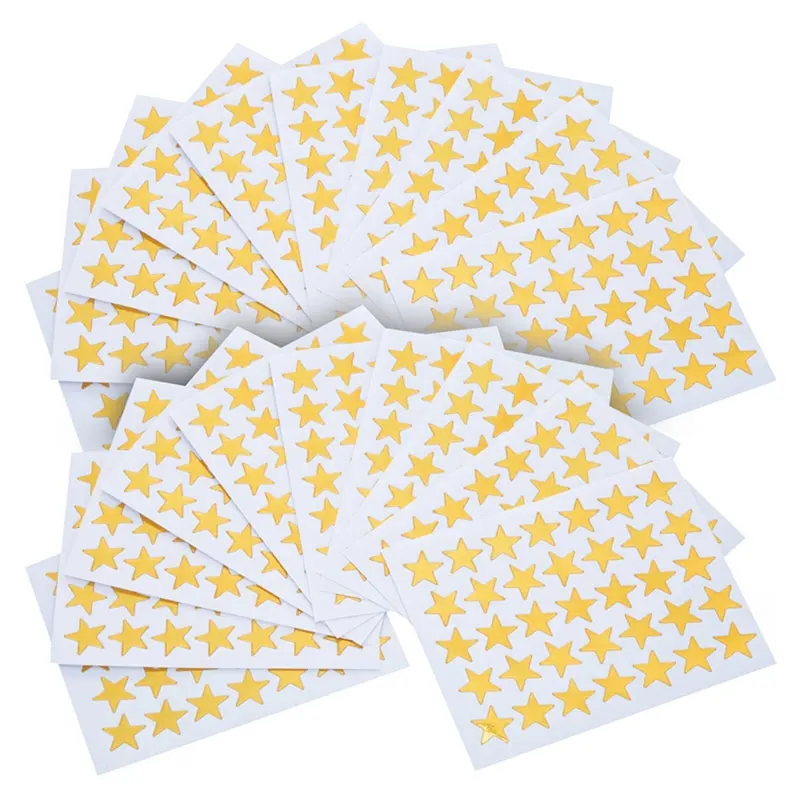 

10 Sheets/350pcs/Bag Cute Golden Star Shape Labels Stickers Scrapbooking For School Children Teacher Reward Praise Gift And Wedd