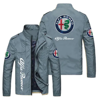 

2021 New Men For Alfa Romeo Car Logo Spring Autumn Stand Collar Casual Sweatshirt Long Sleeve Zipper Cardigan Jacket