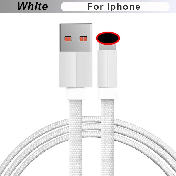 FBYEG 3A usb type-C кабель Micro Usb кабель для iphone Andriod Tpye-C провода Дата кабели для Xiaomi Redmi Note 7 USB-C - Цвет: White for Iphone