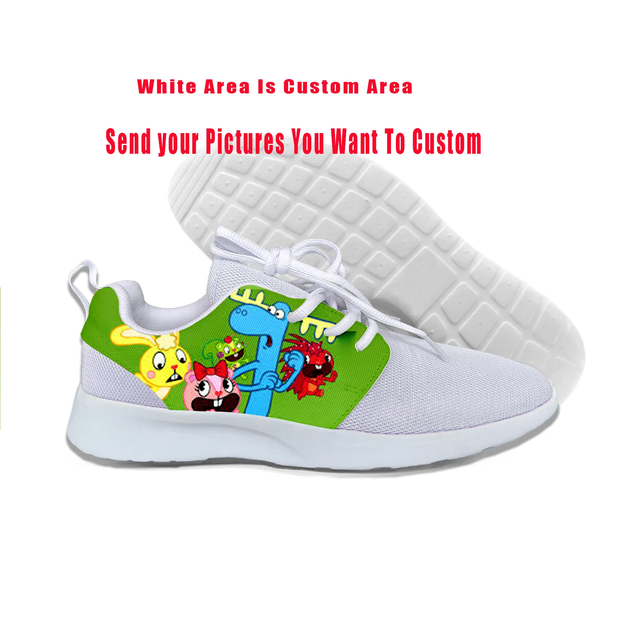 

2019 Hot Cool Fashion New Summer Sneakers Handiness Casual Shoes 3D Printed Cartoon Funny For Men Women Happy Tree Friends