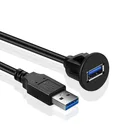 1 м Малый Удлинительный кабель с разъемом USB 3,0 штырь-гнездо для монтажа на панели автомобиля грузовика